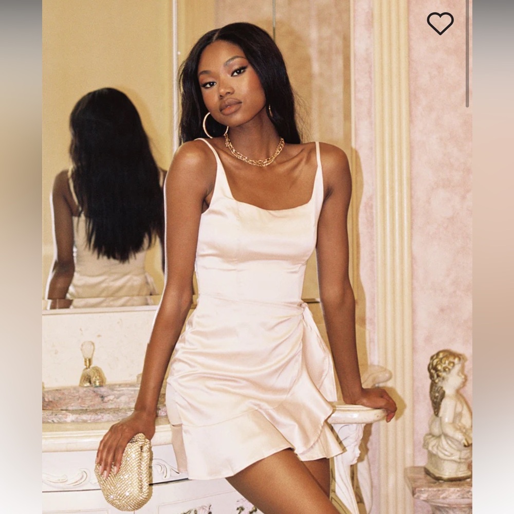 NWT Princess Polly Cottage Hill Mini Dress in Champagne